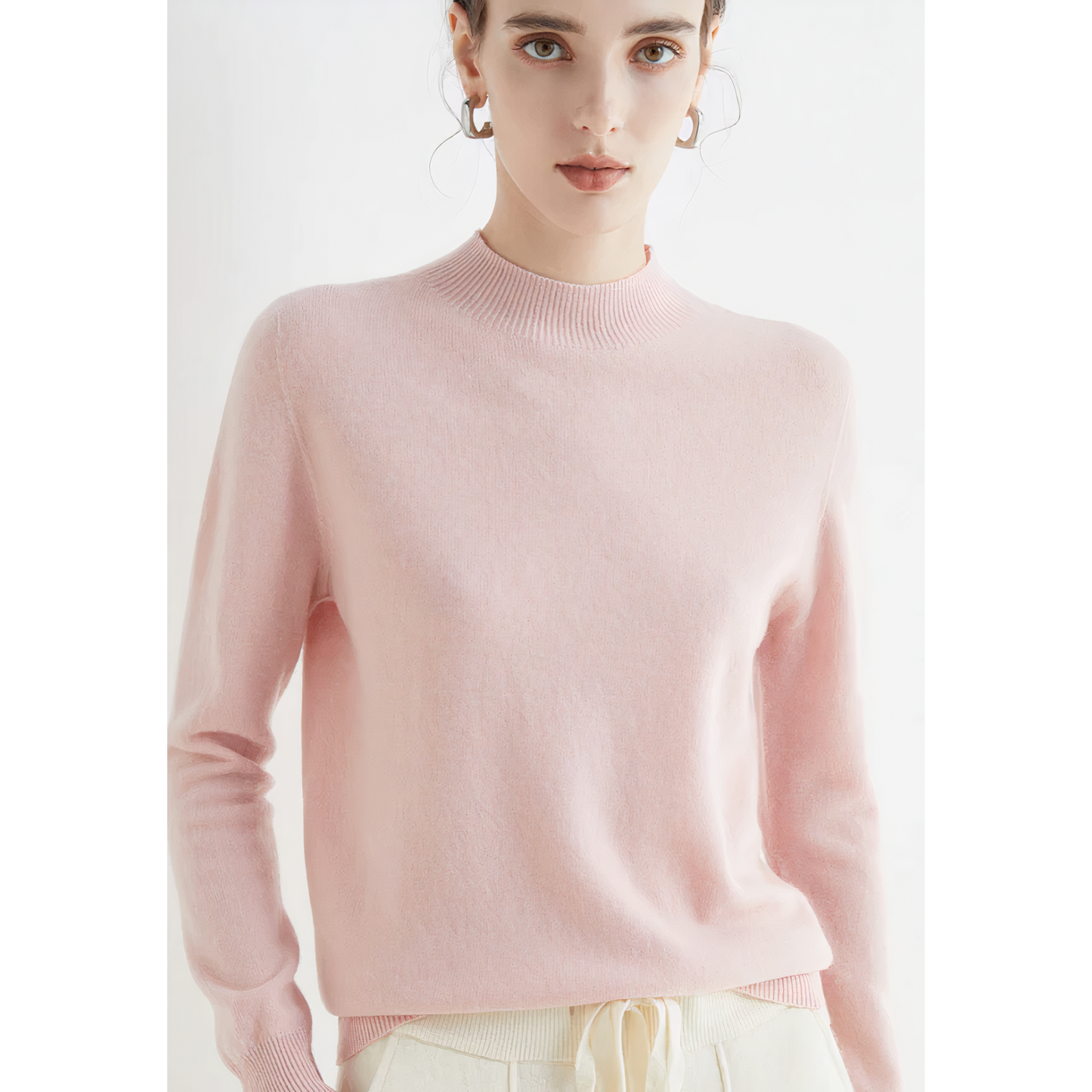 Elvira - Damen Pullover mit Stehkragen und Langarm