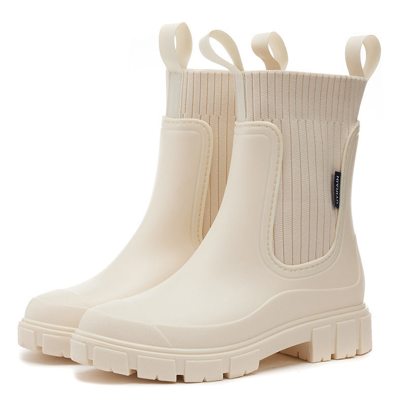 Lina - Damen Chelsea Boots mit Profilsohle und elastischem Schaft