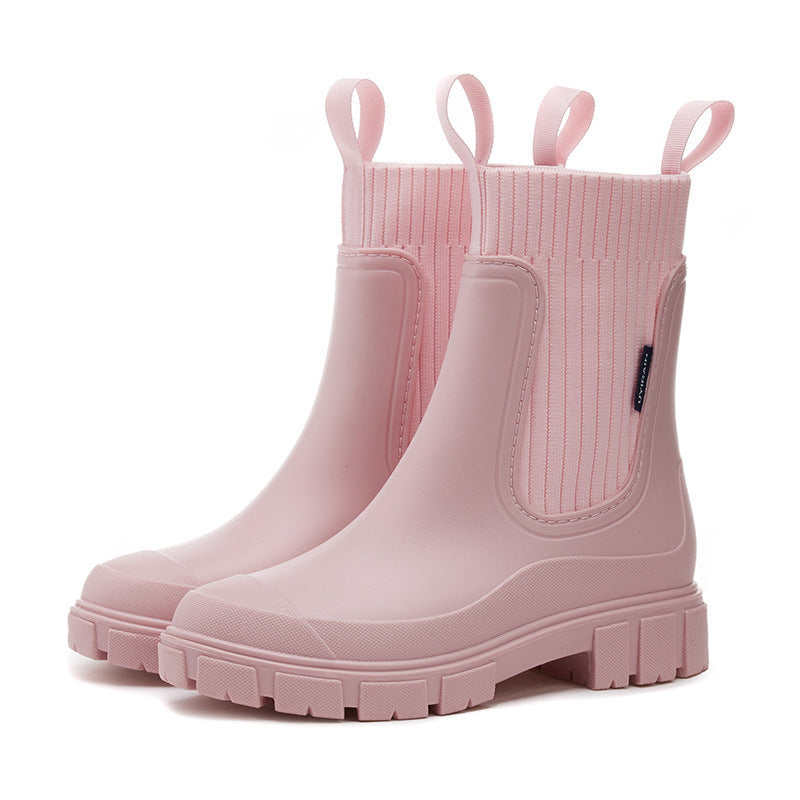 Lina - Damen Chelsea Boots mit Profilsohle und elastischem Schaft