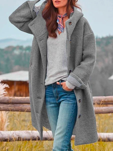 Sofia – Kuscheliger Oversize Damenmantel mit Kapuze