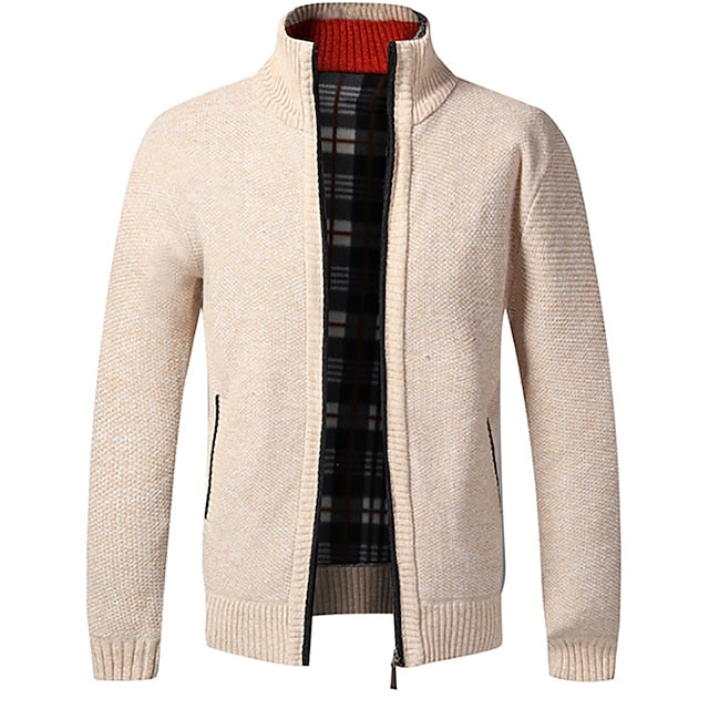 Alexander – Strickjacke für Herren Winter Cardigan mit Stehkragen