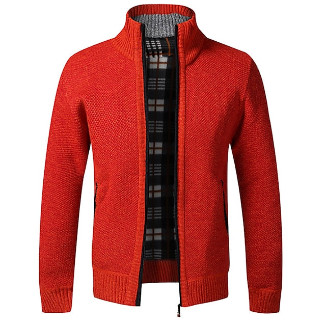 Alexander – Strickjacke für Herren Winter Cardigan mit Stehkragen