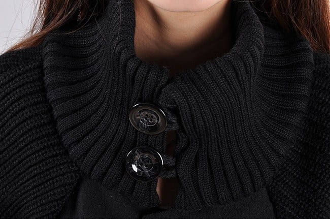 Mira – Damen Mantel mit Strickärmeln und Stehkragen