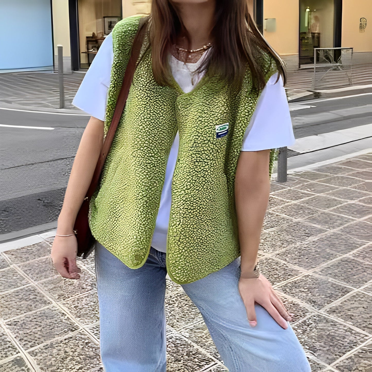 Lina – Damen Fleeceweste mit Druckknöpfen und urbanem Stil