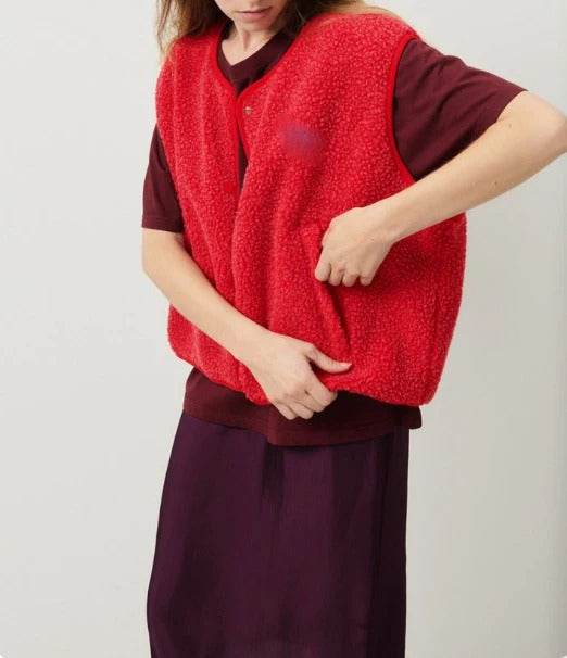 Lina – Damen Fleeceweste mit Druckknöpfen und urbanem Stil