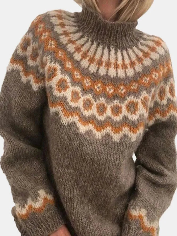 Hannah - Damen kashmir Strickpullover mit Rundmuster