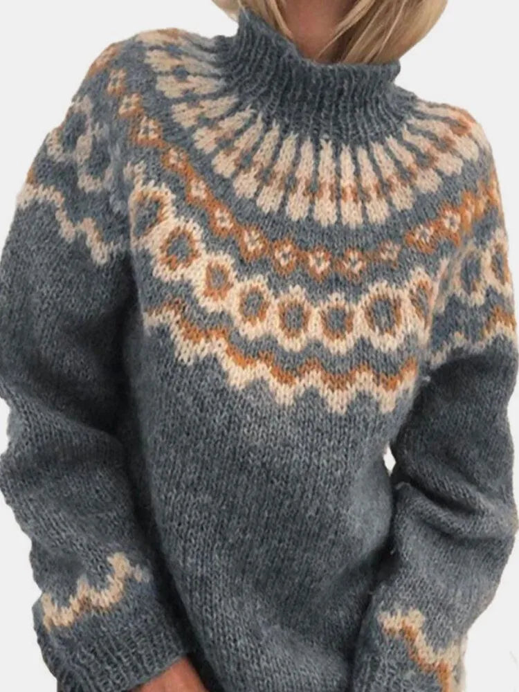 Hannah - Damen kashmir Strickpullover mit Rundmuster