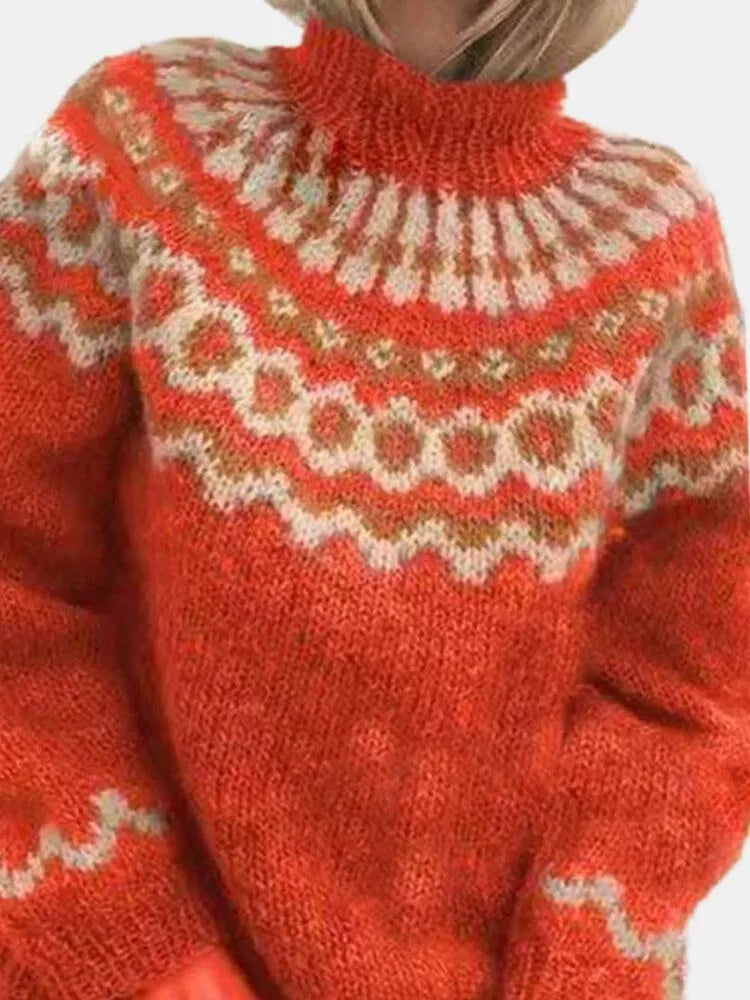 Hannah - Damen kashmir Strickpullover mit Rundmuster