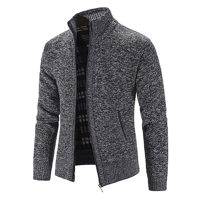 Alexander – Strickjacke für Herren Winter Cardigan mit Stehkragen