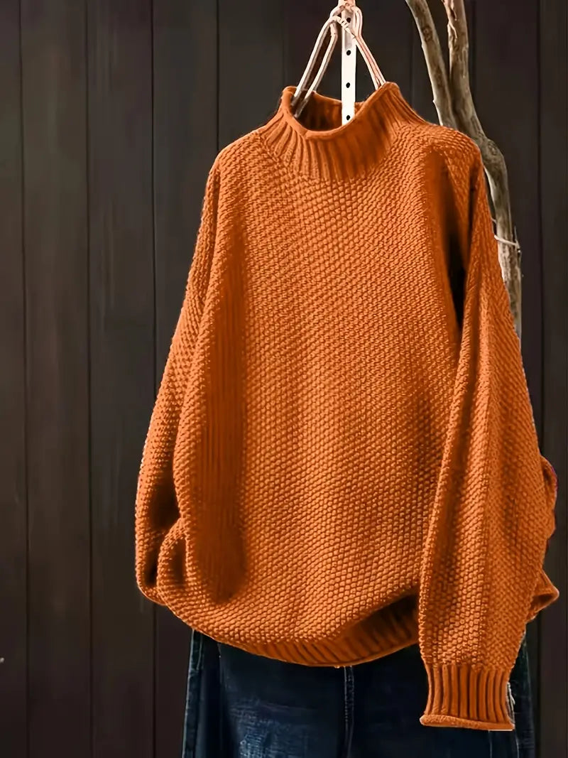 Sophie - Damen Pullover mit Stehkragen und Strukturmuster
