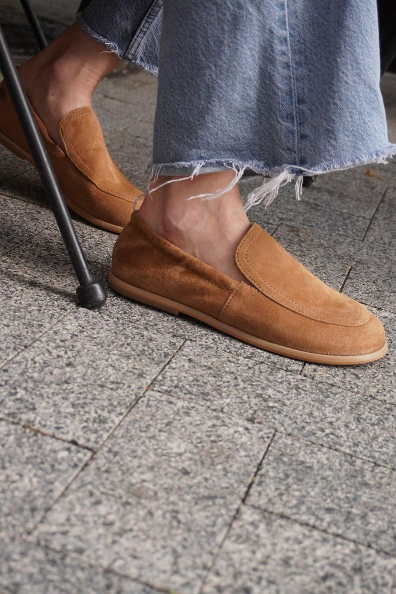 Loafer aus cognacfarbenem Wildleder