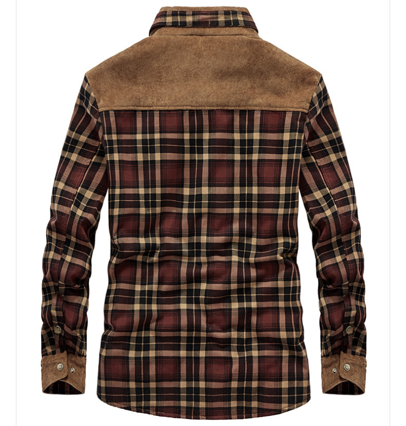 Marco - Herren Baumwolle Flanellhemd kariert gefüttert Winter warm Outdoor
