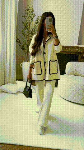 Isabelle - Damen Strickjacke mit Kontrastdetails
