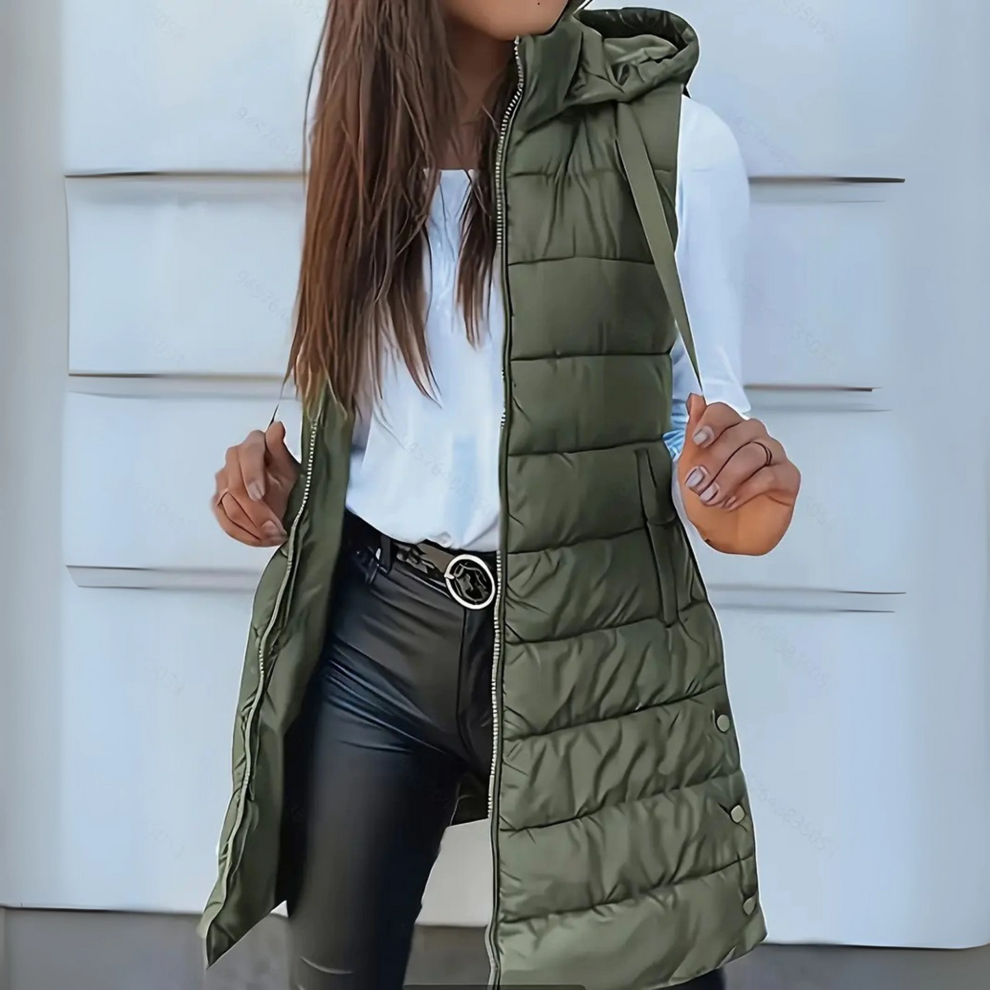 Alina – Steppweste mit Kapuze Damen