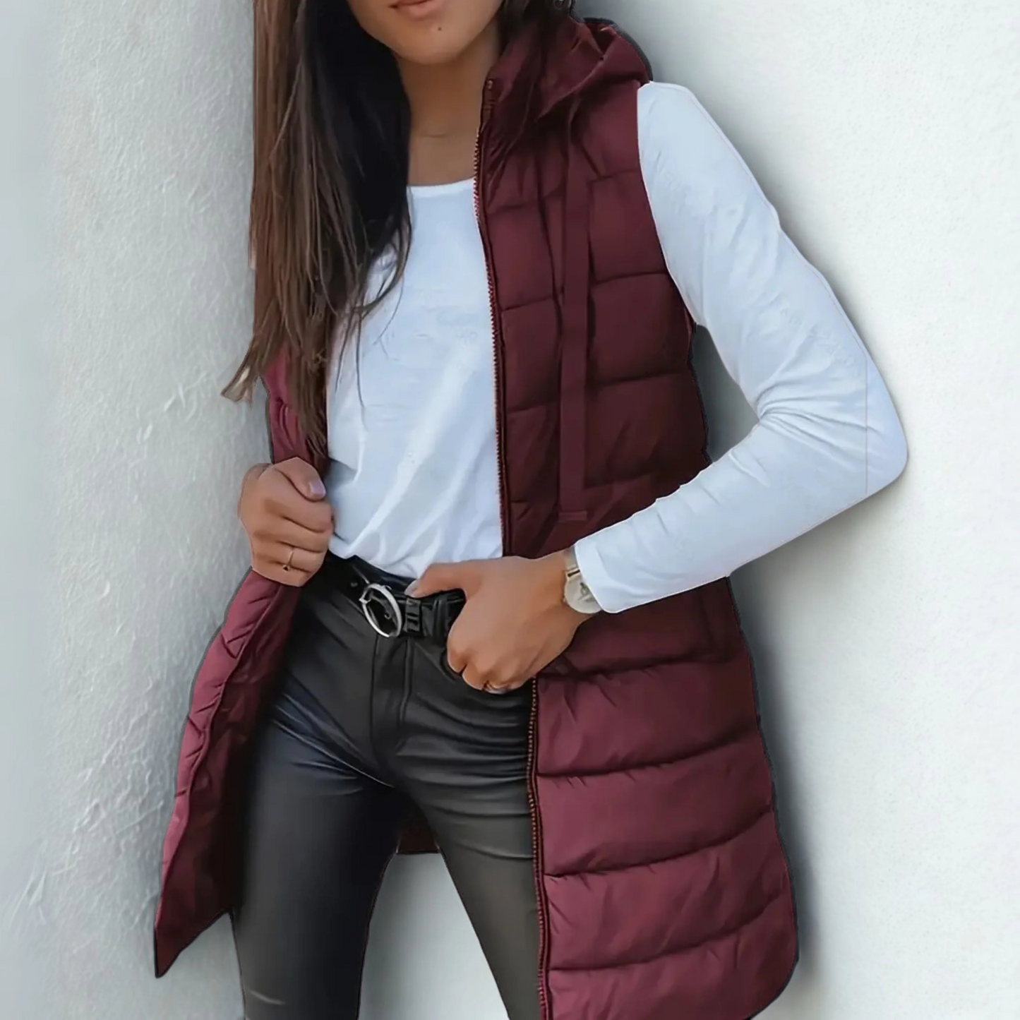 Alina – Steppweste mit Kapuze Damen