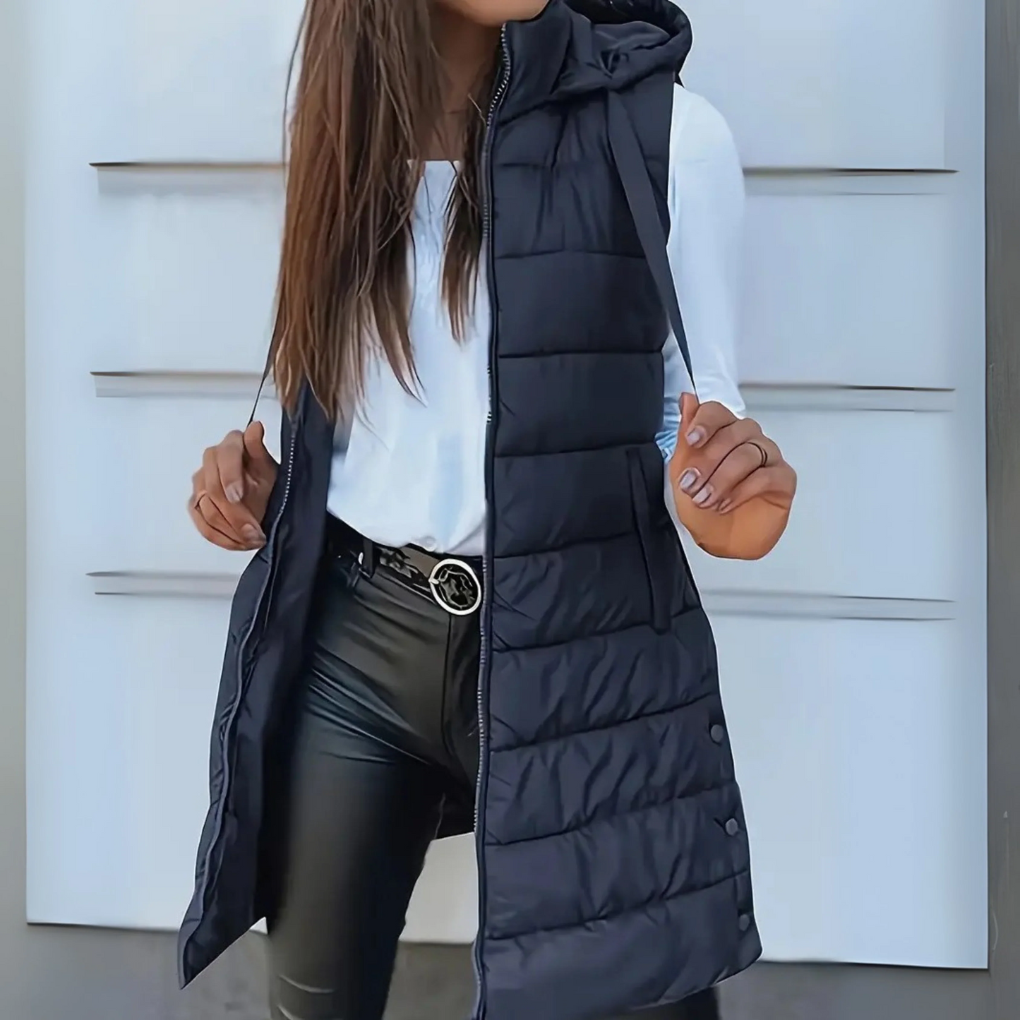 Alina – Steppweste mit Kapuze Damen
