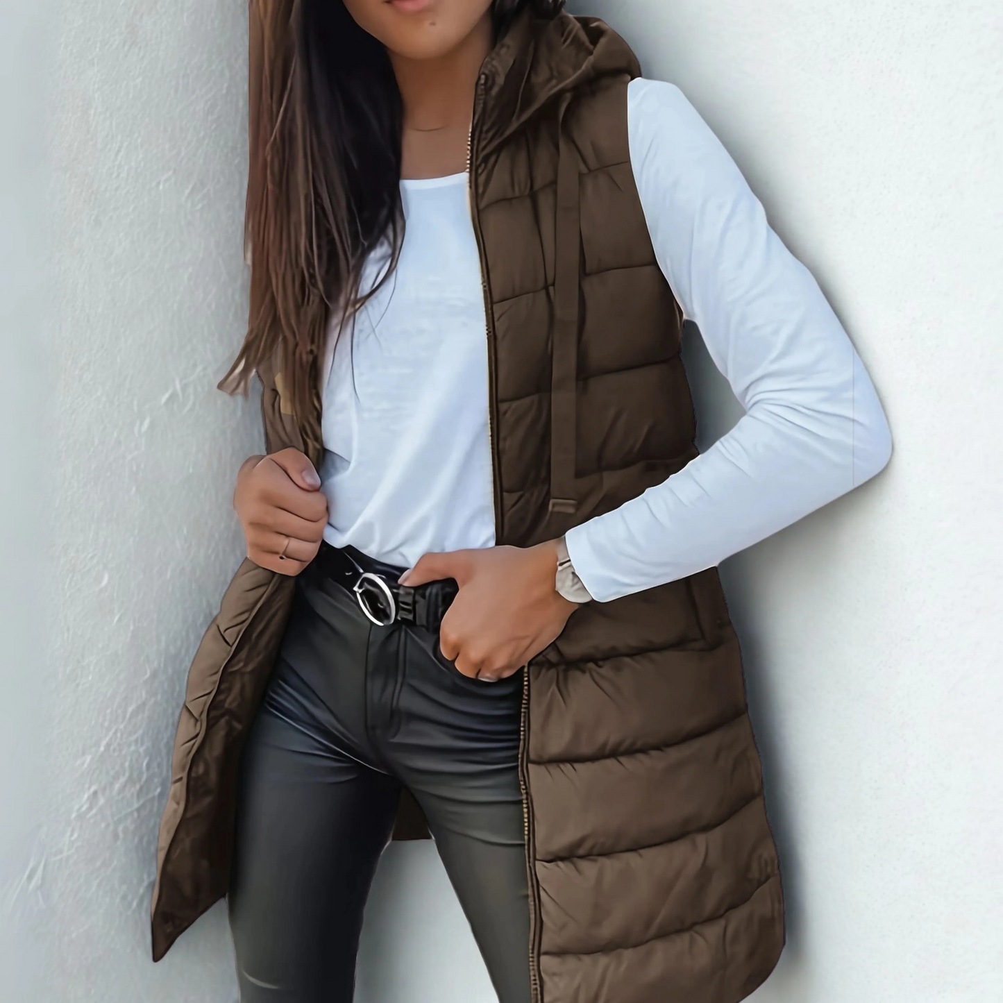 Alina – Steppweste mit Kapuze Damen