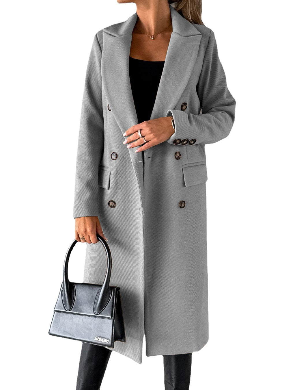Adriana – Damen Mantel mit Doppelreiher und tailliertem Schnitt