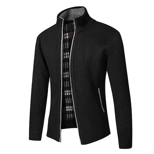 Alexander – Strickjacke für Herren Winter Cardigan mit Stehkragen
