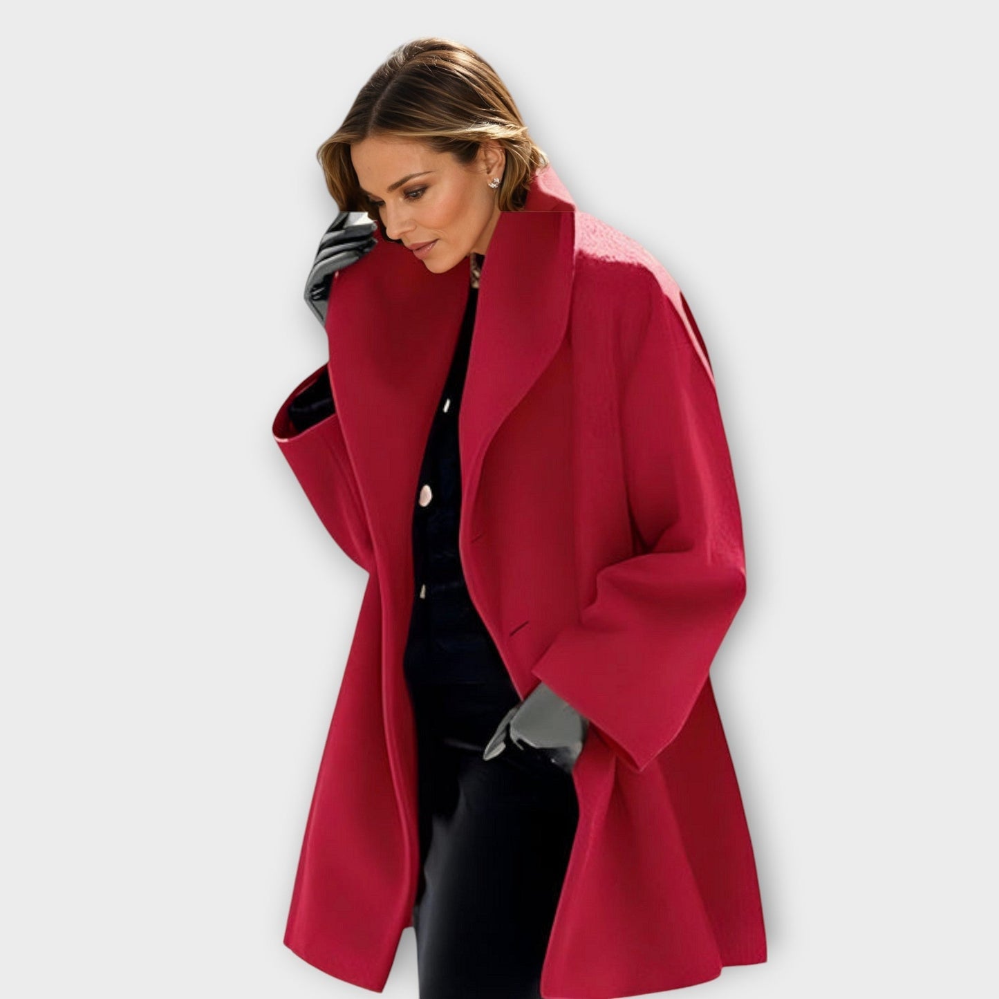 Clara – Damen Oversize Wollmantel mit weitem Schnitt