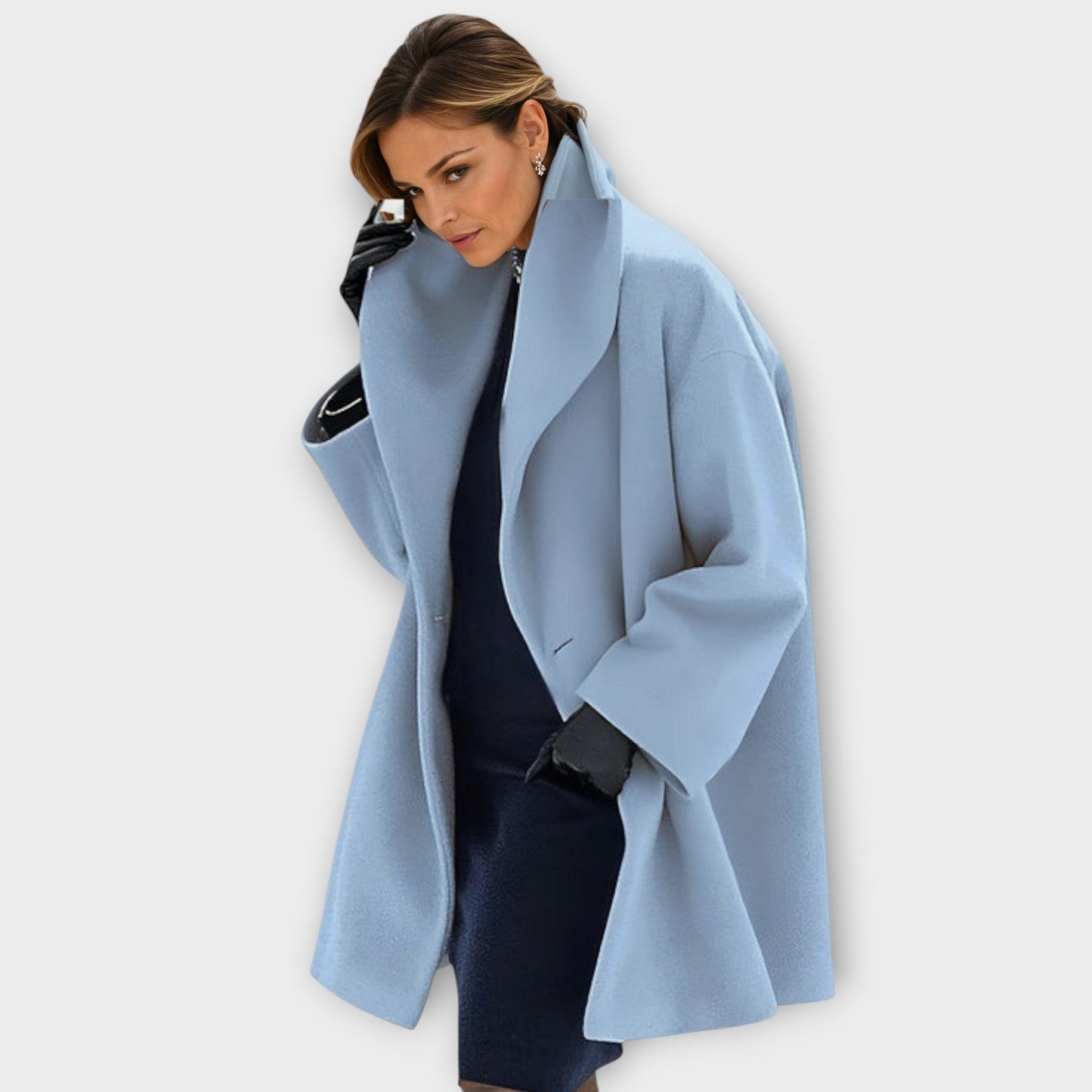 Clara – Damen Oversize Wollmantel mit weitem Schnitt