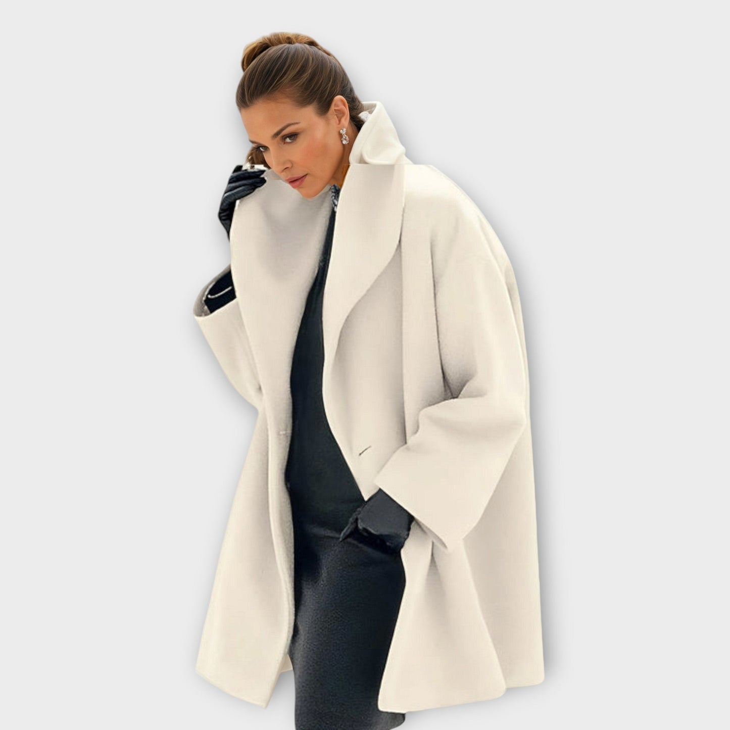 Clara – Damen Oversize Wollmantel mit weitem Schnitt