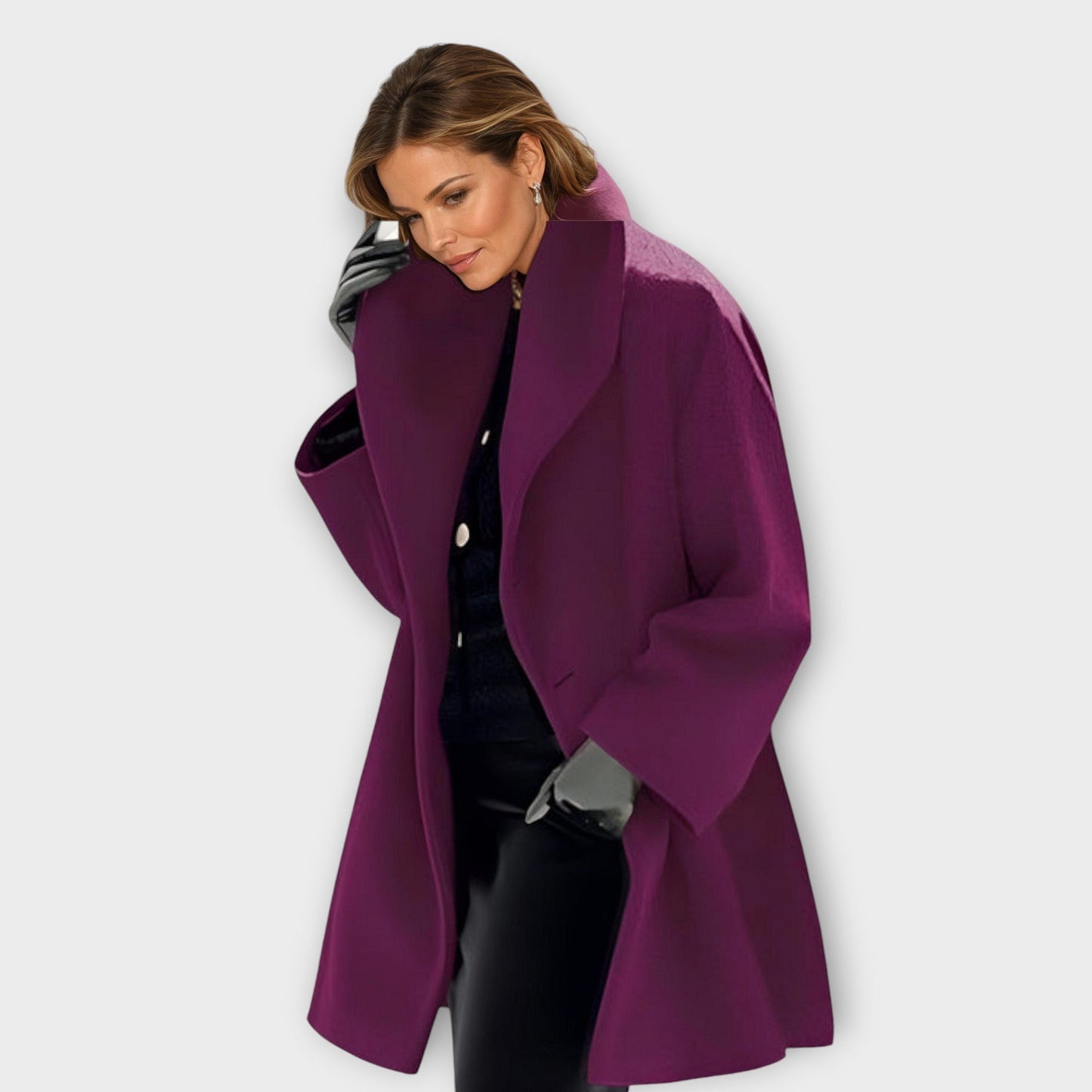 Clara – Damen Oversize Wollmantel mit weitem Schnitt
