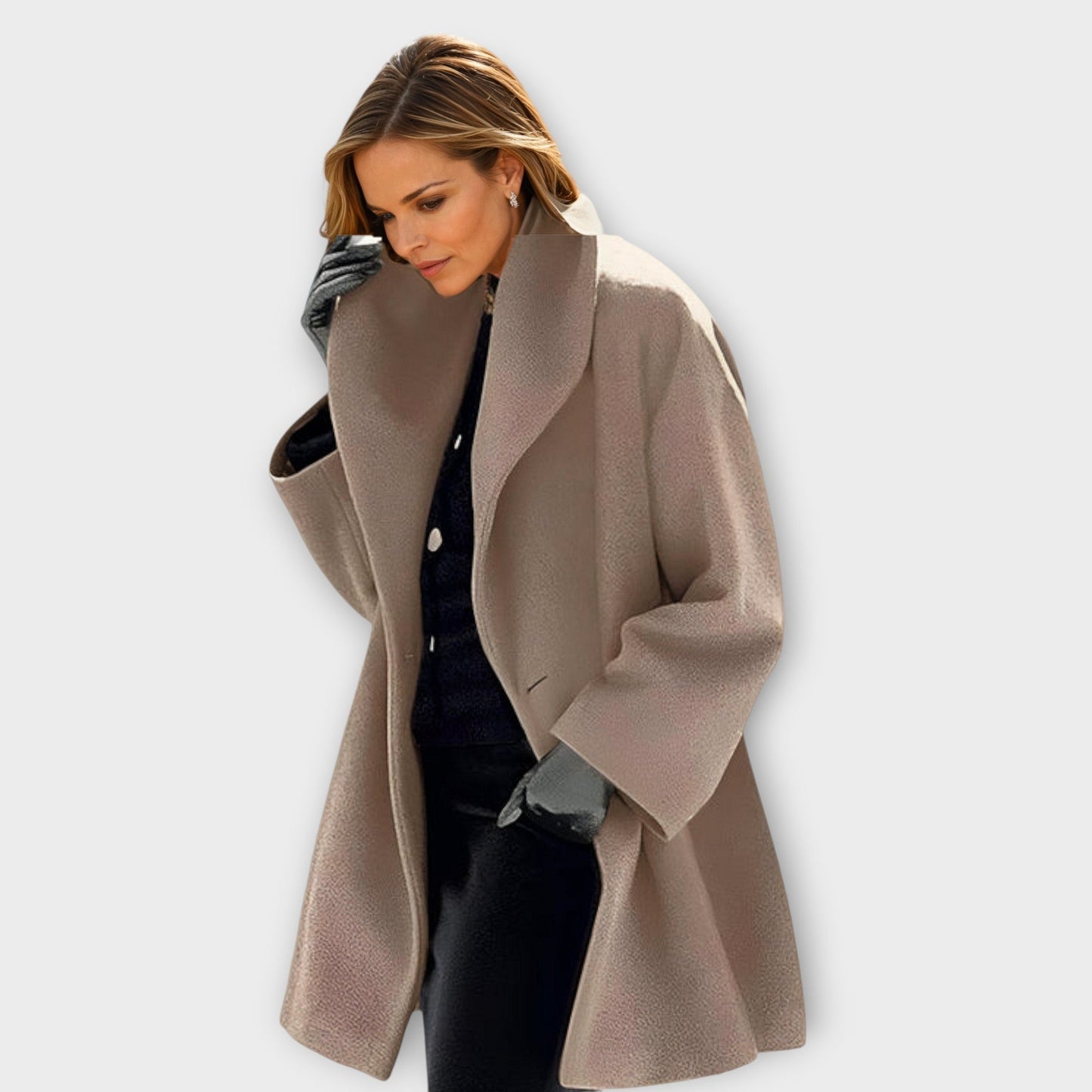 Clara – Damen Oversize Wollmantel mit weitem Schnitt