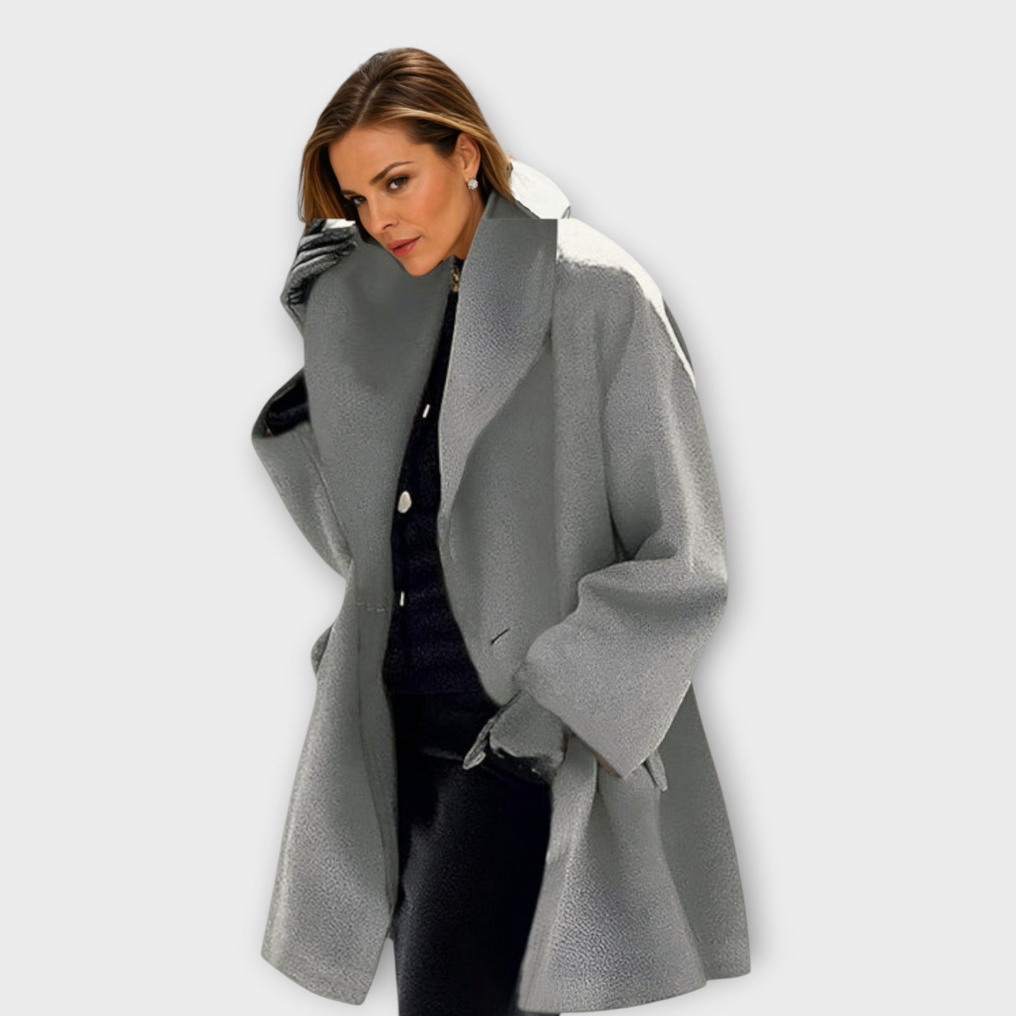 Clara – Damen Oversize Wollmantel mit weitem Schnitt