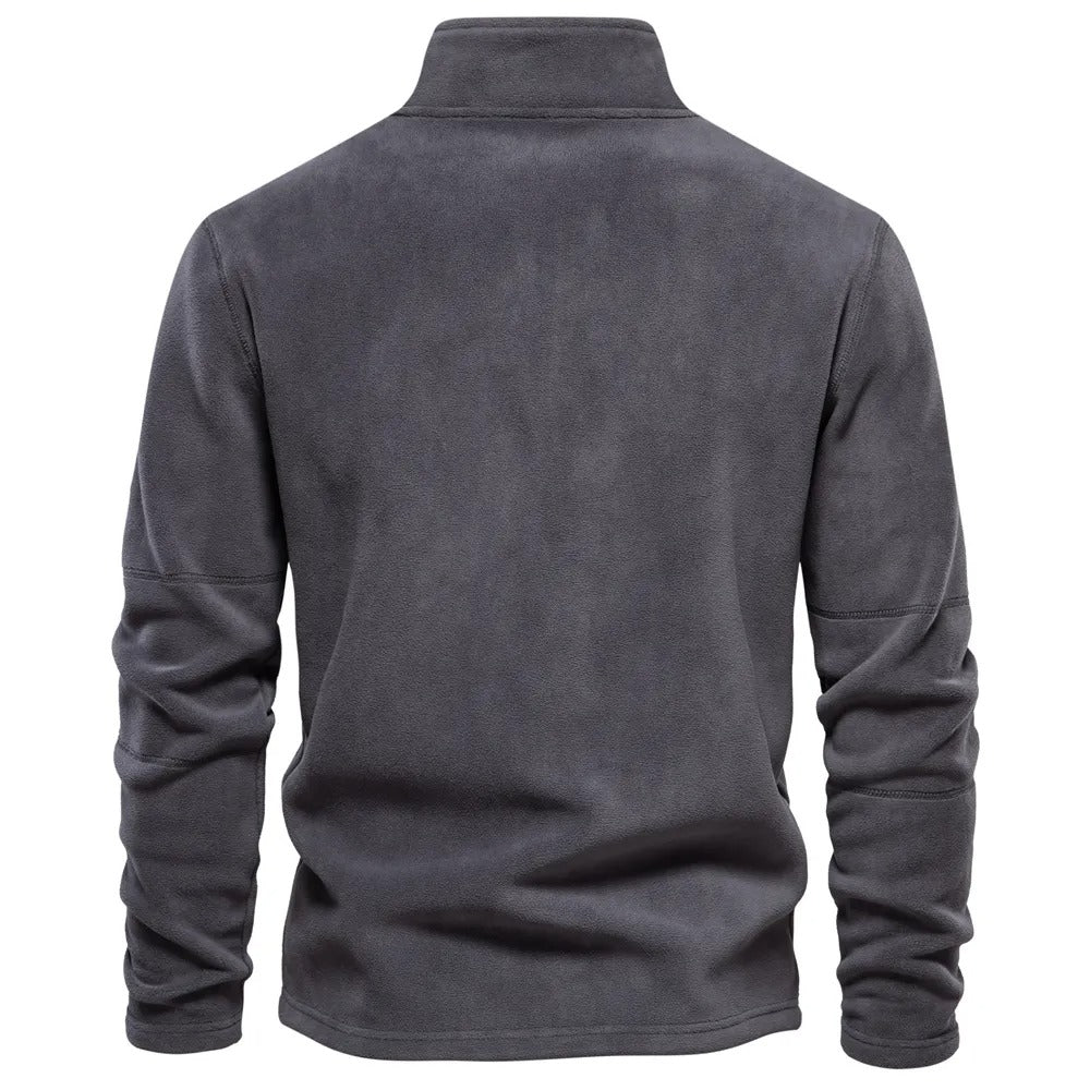 Matteo – Herren Fleece-Pullover mit Stehkragen und halbem Reißverschluss