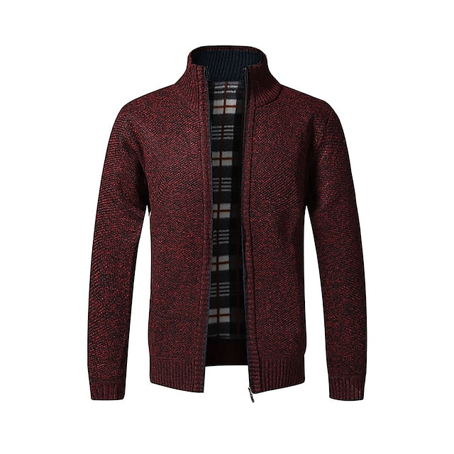 Alexander – Strickjacke für Herren Winter Cardigan mit Stehkragen