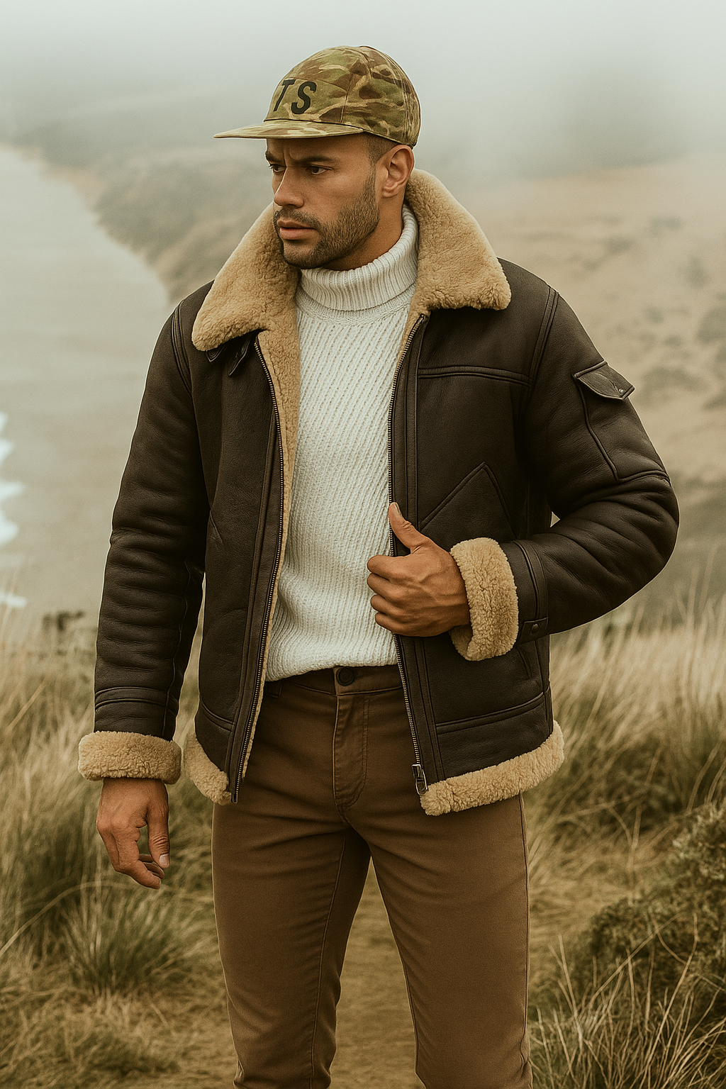 Aron – Shearling-Fliegerjacke Herren