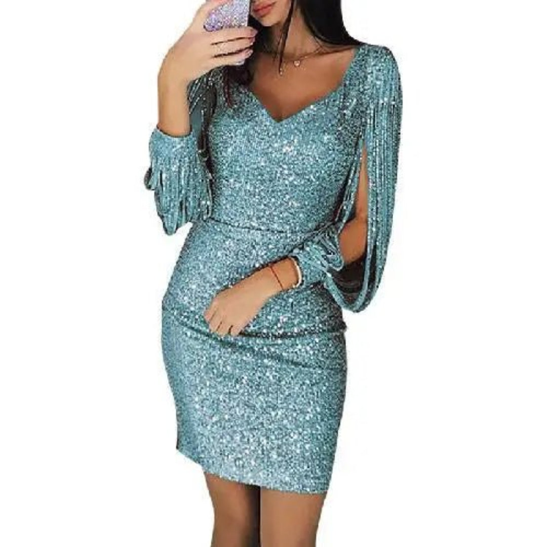Amira - Damen Minikleid elegant mit Pailletten