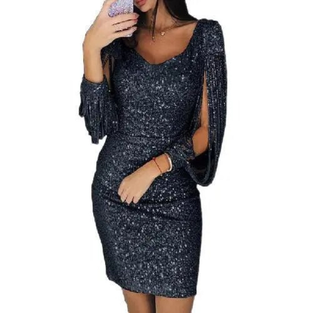 Amira - Damen Minikleid elegant mit Pailletten
