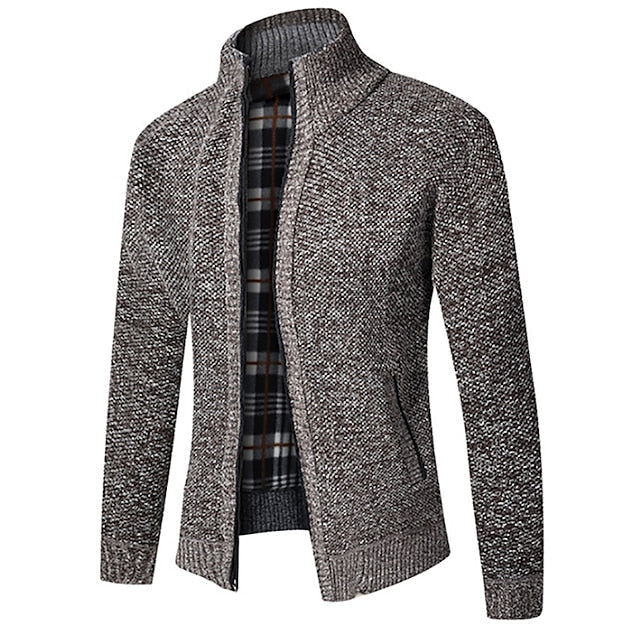Alexander – Strickjacke für Herren Winter Cardigan mit Stehkragen
