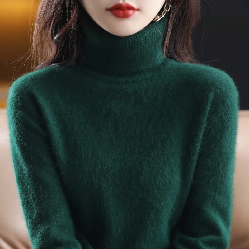 Isabella - Damen kaschmir Strickpullover mit Rollkragen