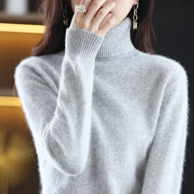 Isabella - Damen kaschmir Strickpullover mit Rollkragen