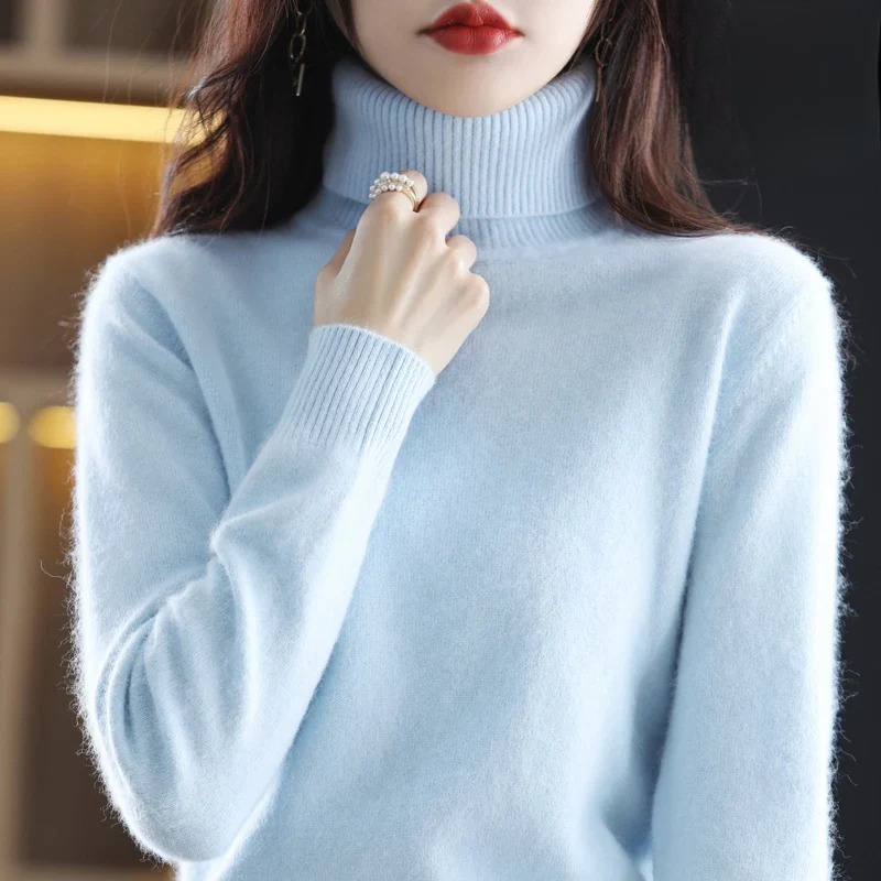 Isabella - Damen kaschmir Strickpullover mit Rollkragen