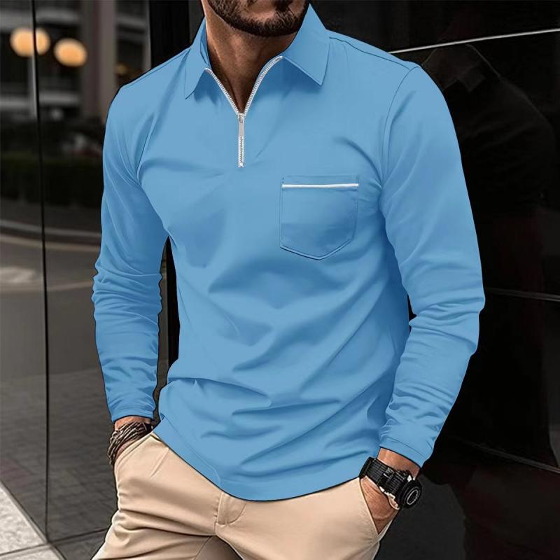 Luca – Herren Langarmshirt mit Reißverschlusskragen