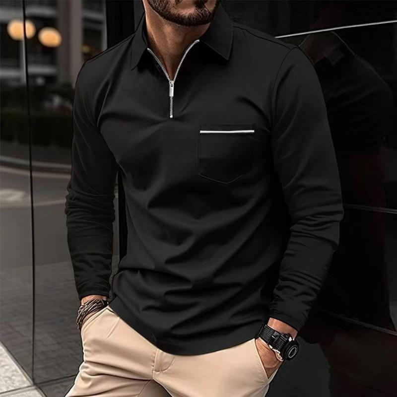 Luca – Herren Langarmshirt mit Reißverschlusskragen