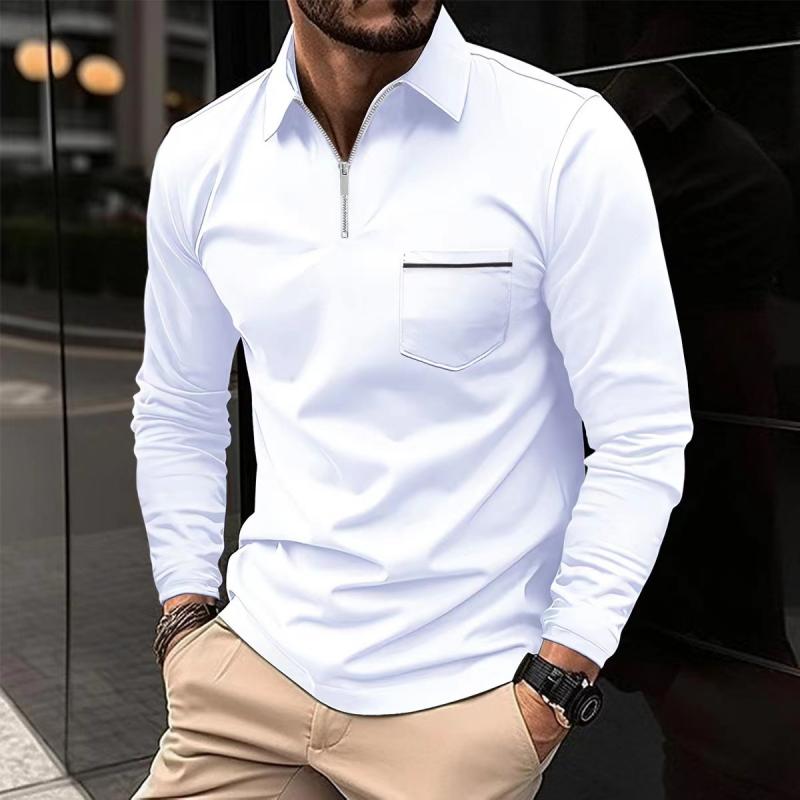 Luca – Herren Langarmshirt mit Reißverschlusskragen