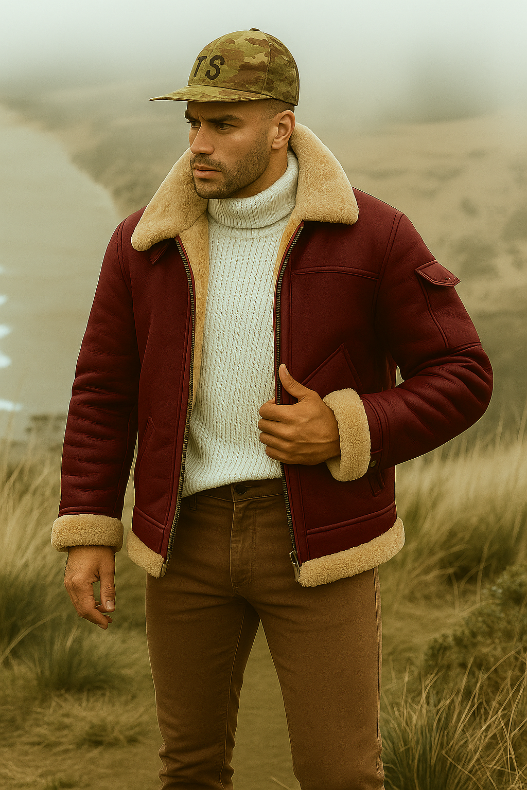 Aron – Shearling-Fliegerjacke Herren