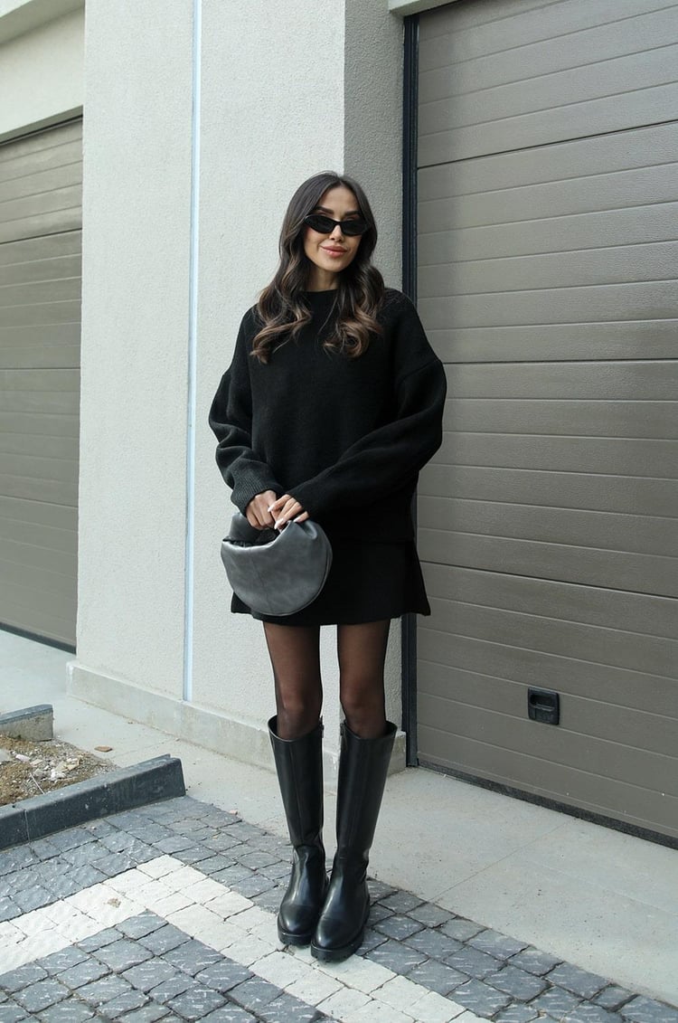 Isla – Elegantes Strickkleid mit Oversize Pullover Damen