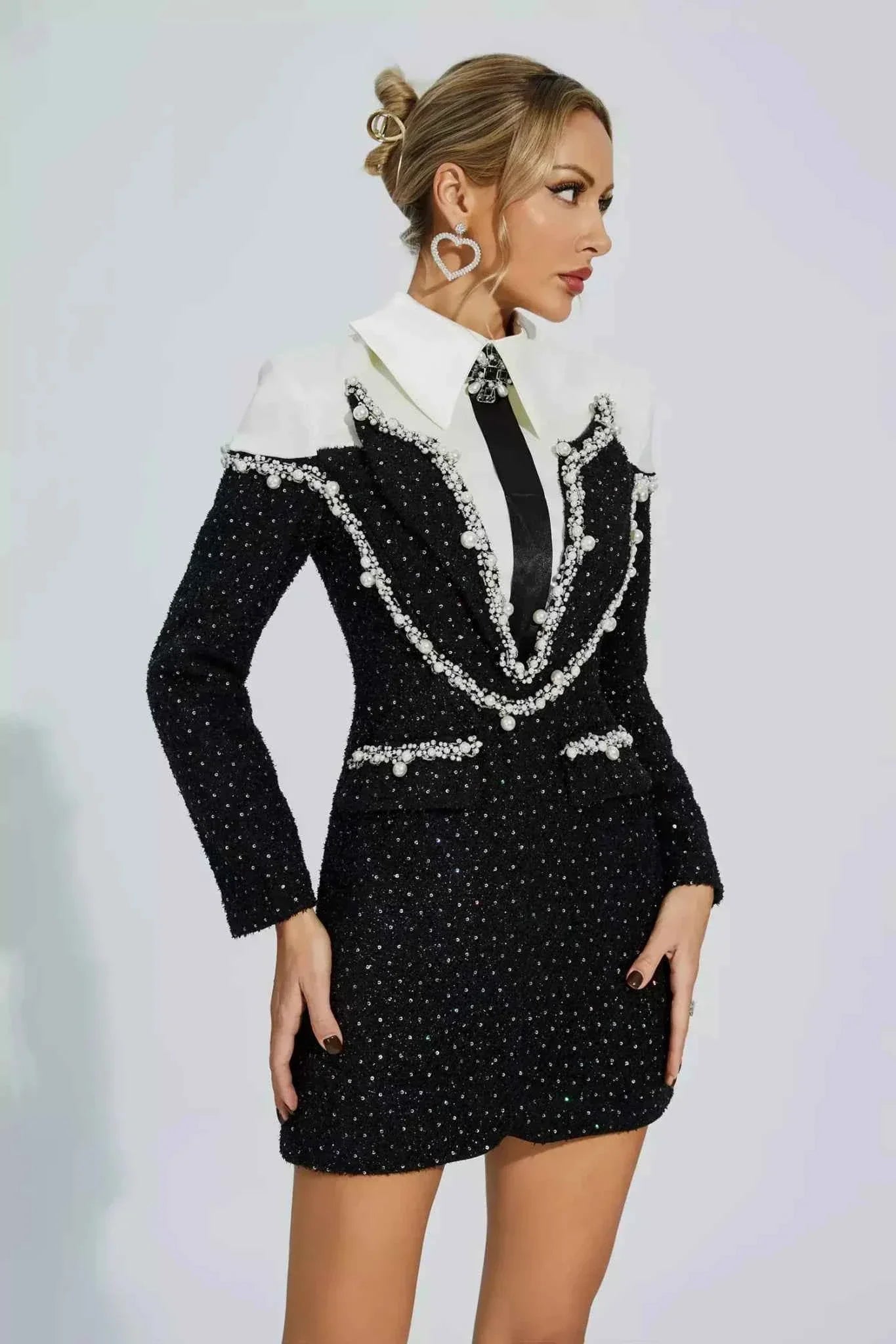Vanessa - Damen Cocktailkleid figurbetont mit Kragen