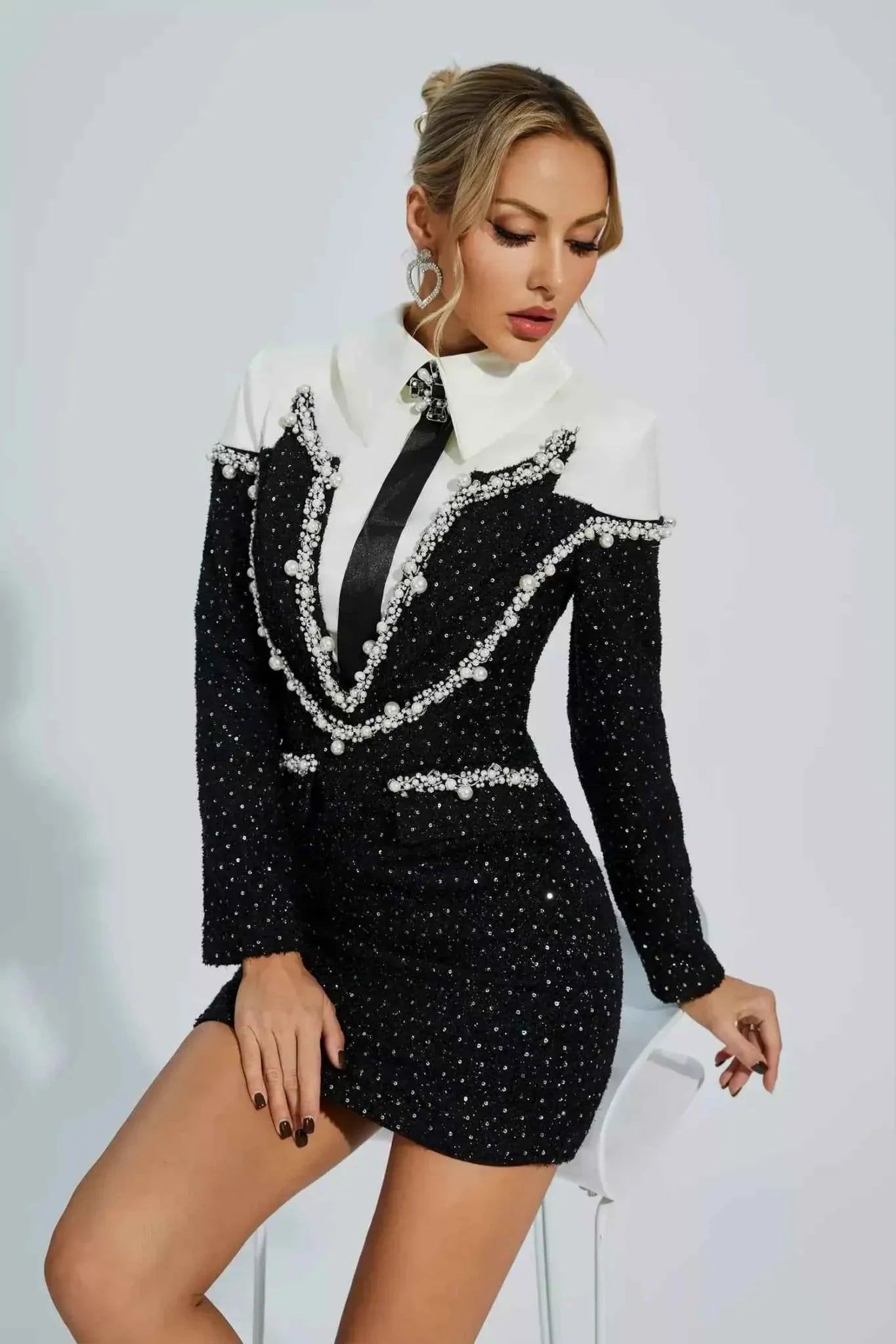 Vanessa - Damen Cocktailkleid figurbetont mit Kragen