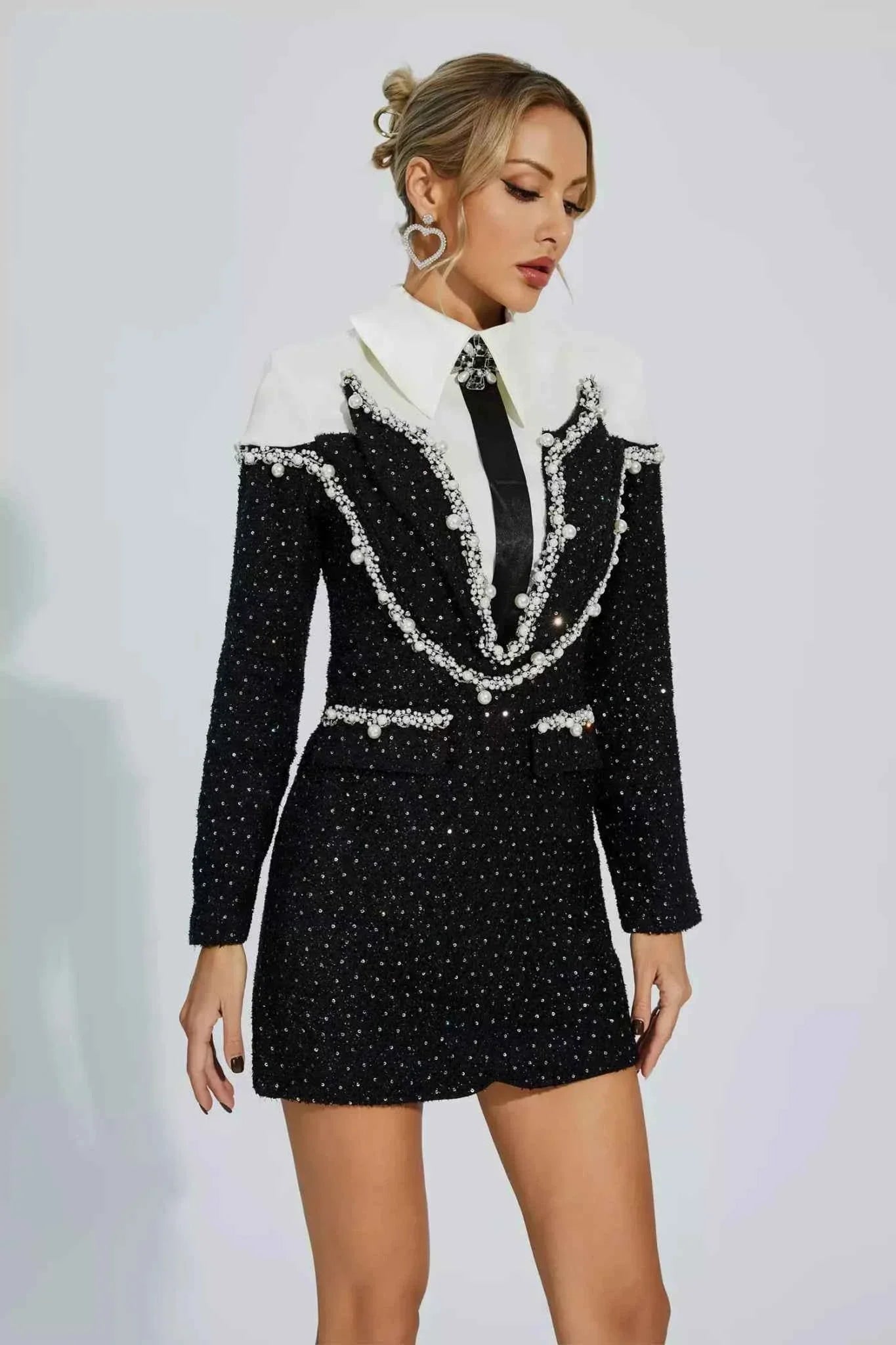 Vanessa - Damen Cocktailkleid figurbetont mit Kragen