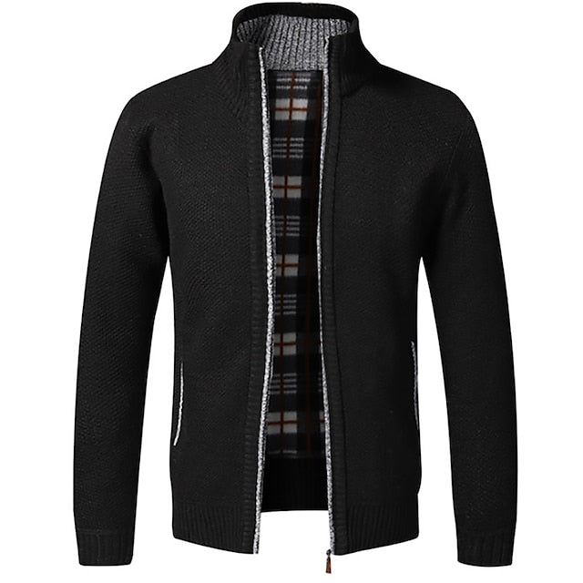 Alexander – Strickjacke für Herren Winter Cardigan mit Stehkragen