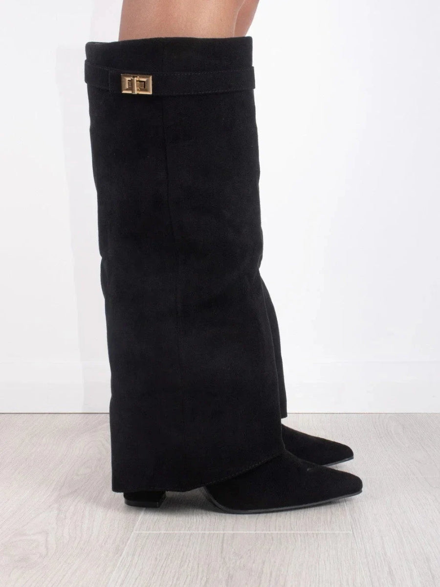 Sophie – Velours-Stiefel mit Absatz Damen