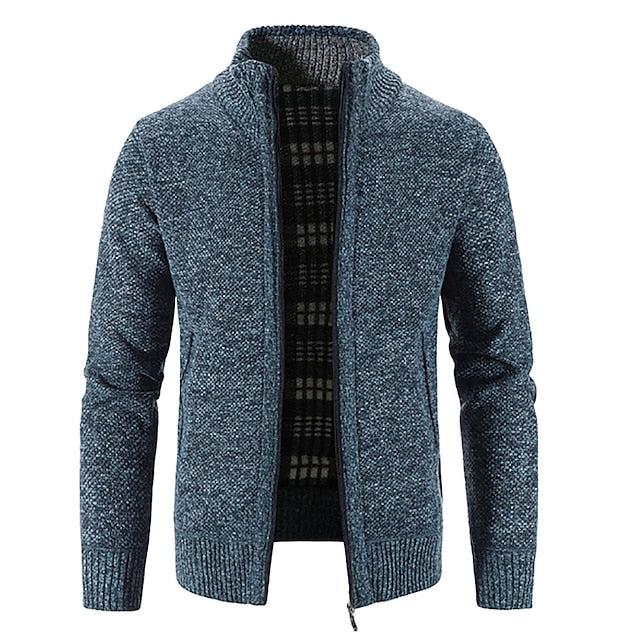 Alexander – Strickjacke für Herren Winter Cardigan mit Stehkragen