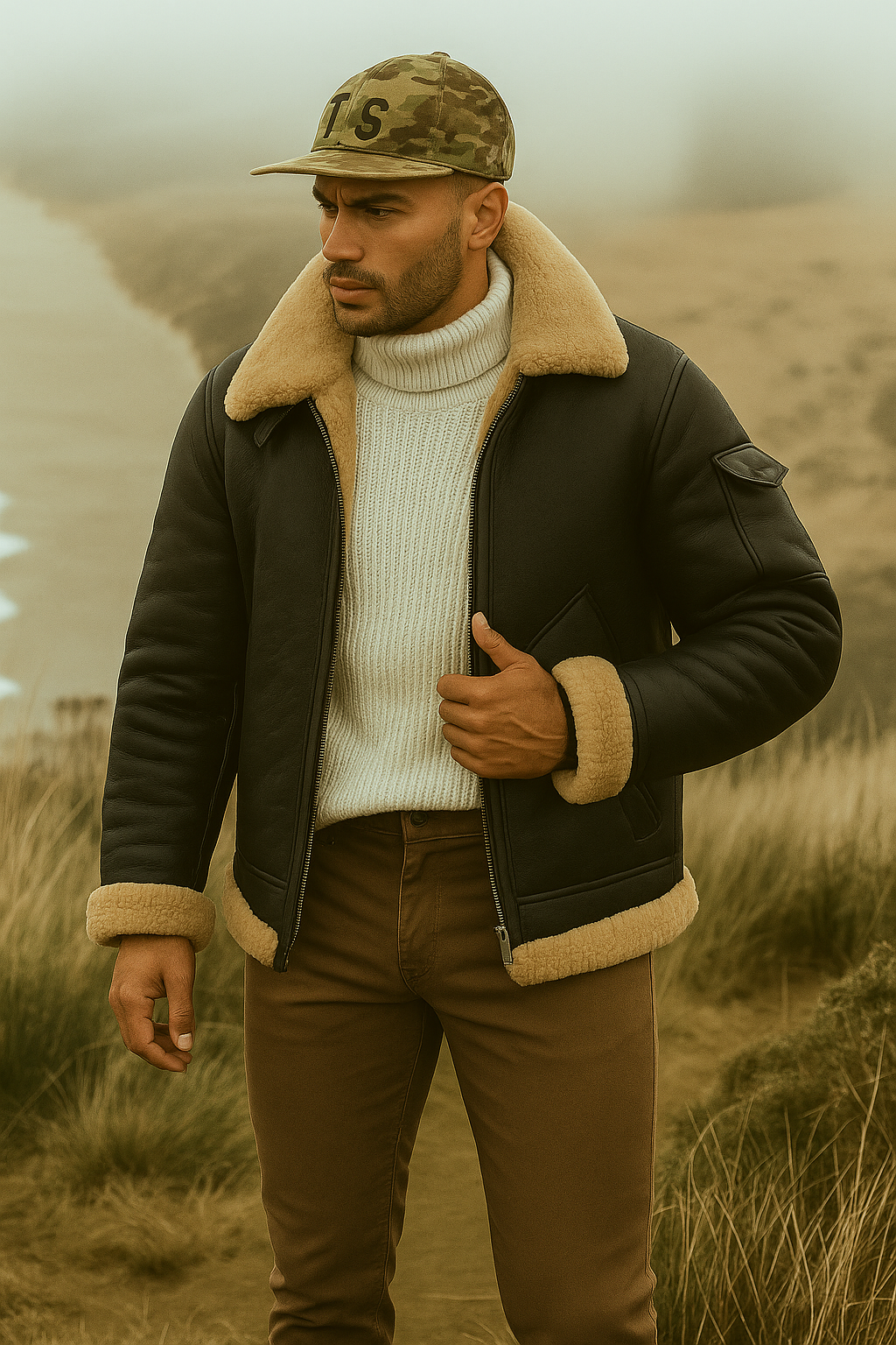 Aron – Shearling-Fliegerjacke Herren